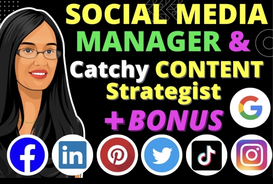 I will be your social media marketing manager with catchy content