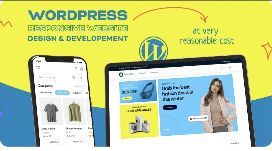 I will build responsive WordPress website design and ecommerce website